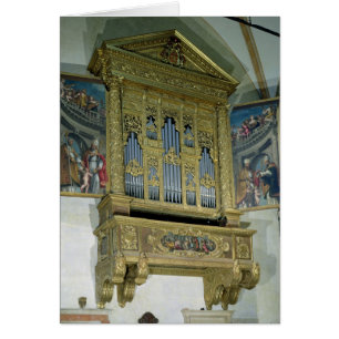 Beskåda av det kyrkliga organ, c.1590 hälsningskort