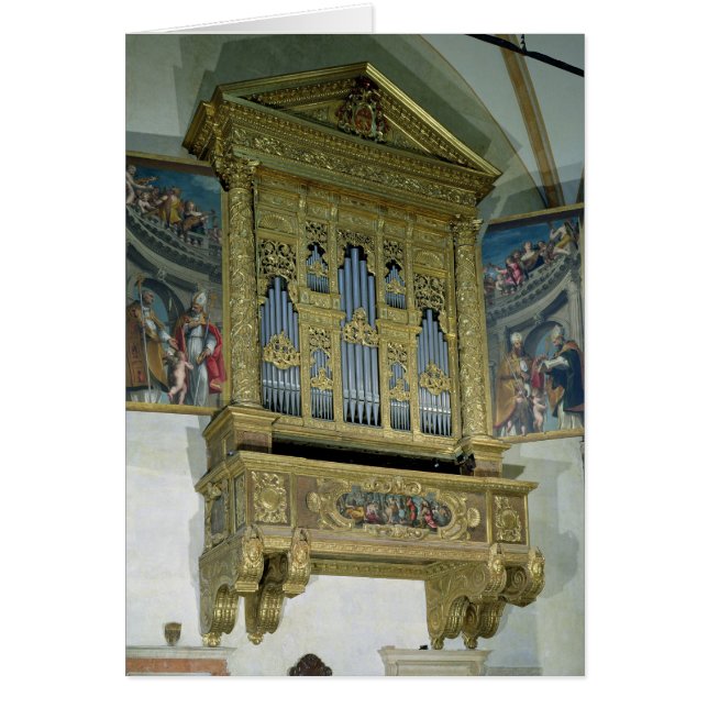 Beskåda av det kyrkliga organ, c.1590 hälsningskort (Framsidan)