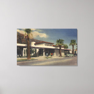 Beskåda av det Palm Spring hotellet Canvastryck