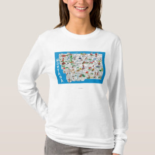 Beskåda av det statligt med tecknader, sceniska t shirt