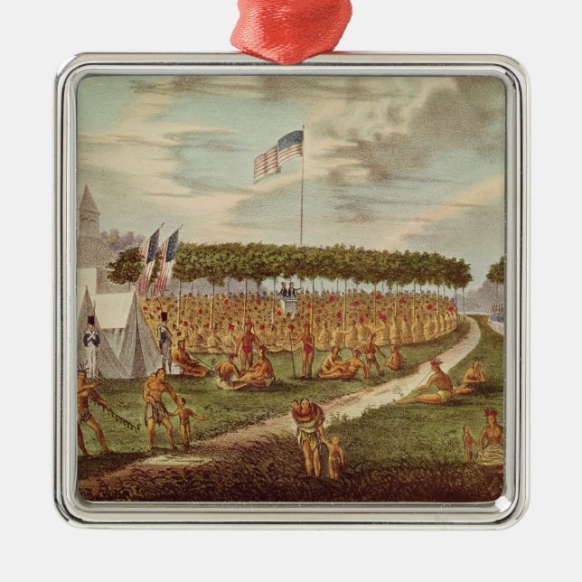 Beskåda av det underbara fördrag som rymms på julgransprydnad metall (Framsidan)