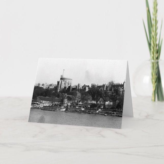 Beskåda av det Windsor slottet, över floden Thames Kort (Framsida)