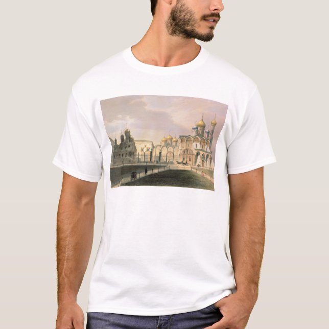 Beskåda av domkyrkorna i Moscowen Kremlin Tee Shirt (Framsida)