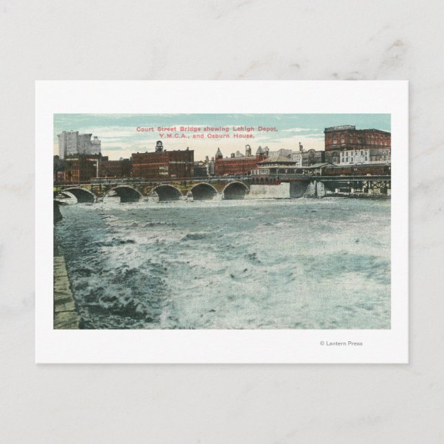 Beskåda av domstolen som gatan överbryggar vykort (Framsida)