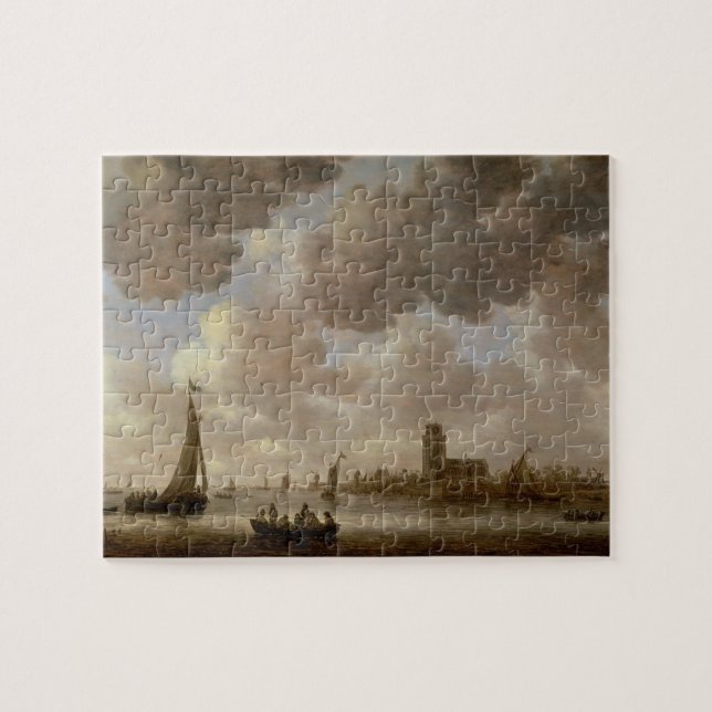 Beskåda av Dordrecht Downstream från Groten Kerk, Pussel (Horisontell)