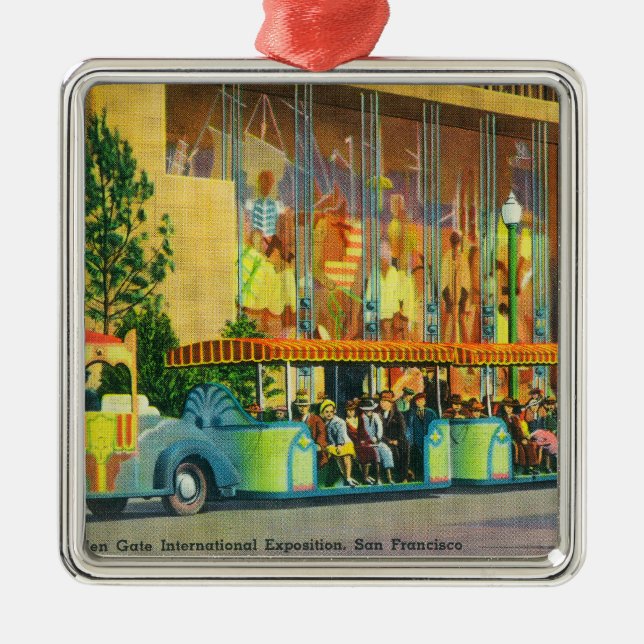 Beskåda av elefanttåg julgransprydnad metall (Framsidan)