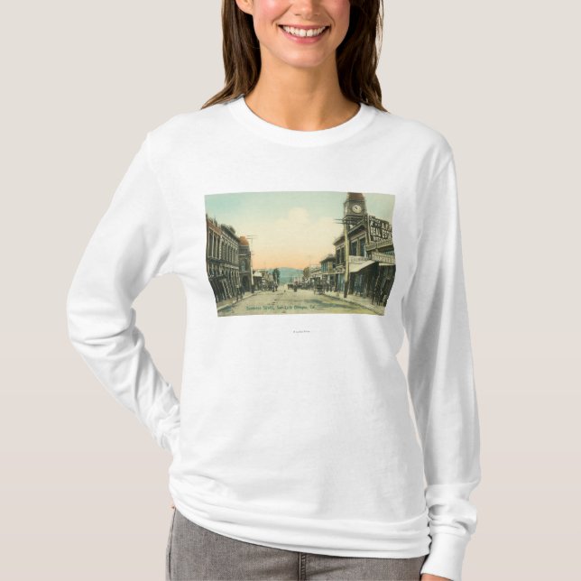 Beskåda av en affär StreetSan Luis Obispo, CA T-shirt (Framsida)