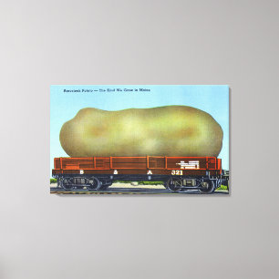 Beskåda av en Aroostook potatis på en tågTrolle Canvastryck