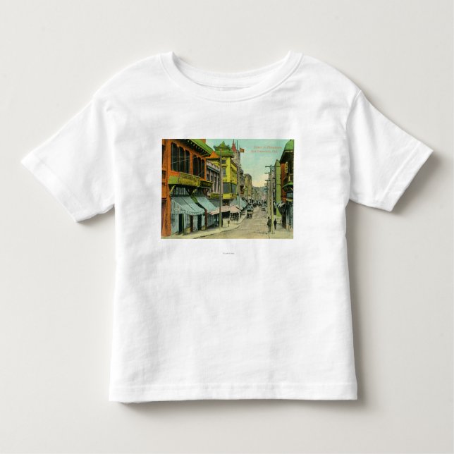 Beskåda av en Chinatown gata T-shirt (Framsida)