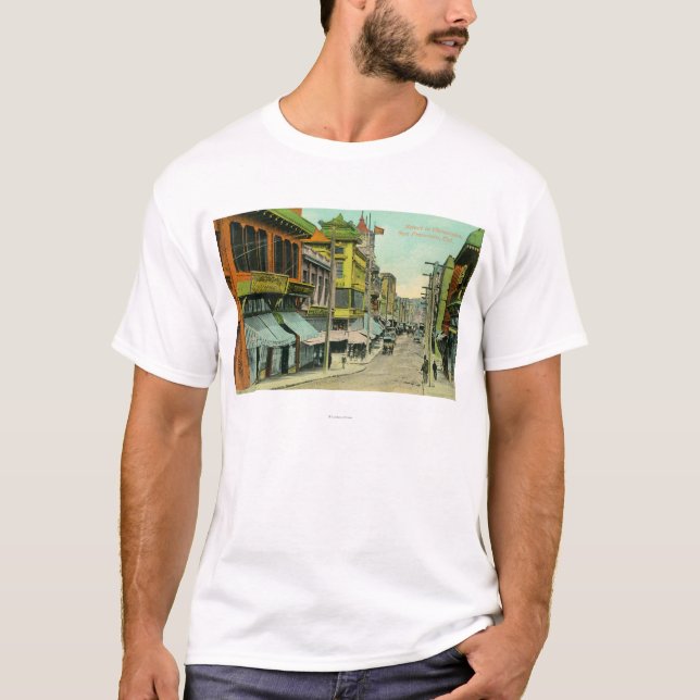 Beskåda av en Chinatown gata Tee Shirt (Framsida)