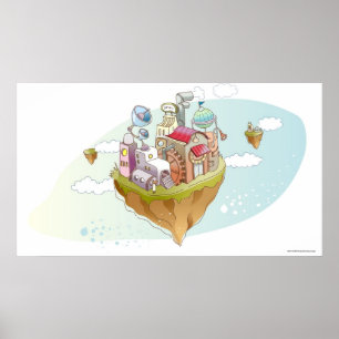 Beskåda av en färgrik abstrakt illustration poster