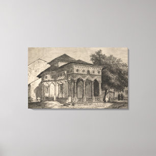 Beskåda av en kyrka i Bucharest Canvastryck