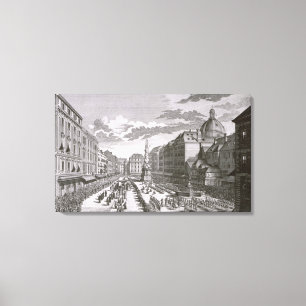 Beskåda av en procession i Grabenen Canvastryck