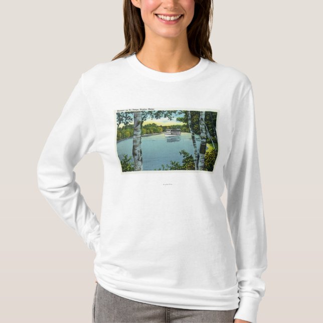 Beskåda av en Steamer på den Songo floden Tee Shirt (Framsida)