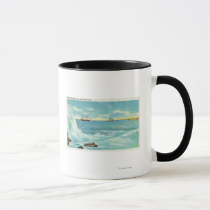 Beskåda av en surfaplats, frakter på den Casco Mugg
