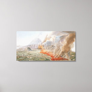 Beskåda av ett utbrott av Mount Vesuvius som Canvastryck