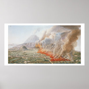 Beskåda av ett utbrott av Mount Vesuvius som Poster