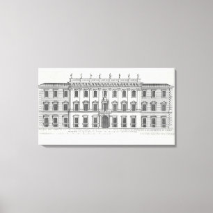 Beskåda av facaden av Palazzo Chigi, Rome, design Canvastryck