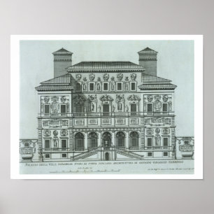 Beskåda av facaden av villan Borghese, Rome Poster