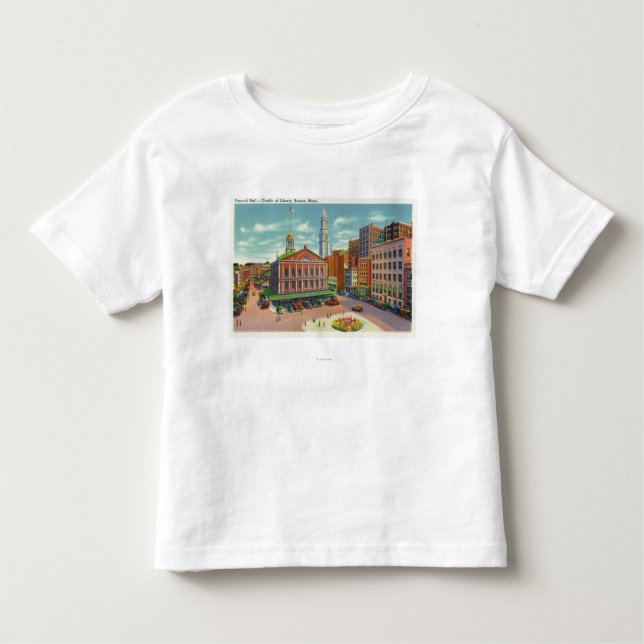 Beskåda av Faneuil Hall, vagga av frihet T-shirt (Framsida)