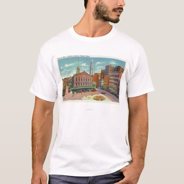 Beskåda av Faneuil Hall, vagga av frihet Tee (Framsida)