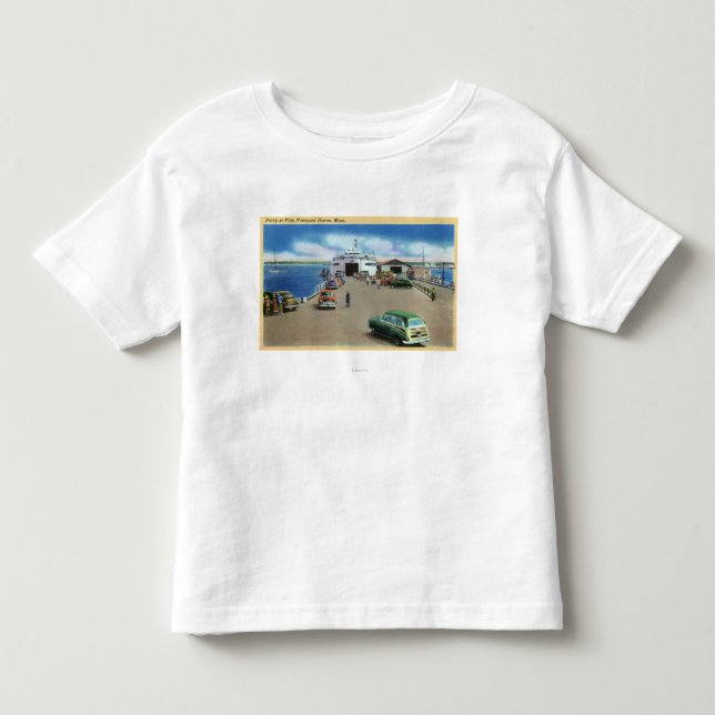 Beskåda av färjan på pir t shirt (Framsida)