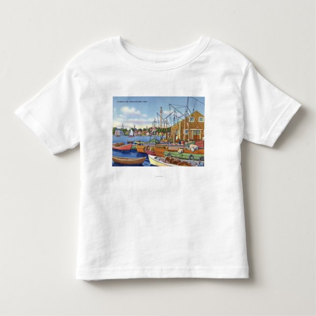 Beskåda av fartyg i hamnen t-shirt (Framsida)