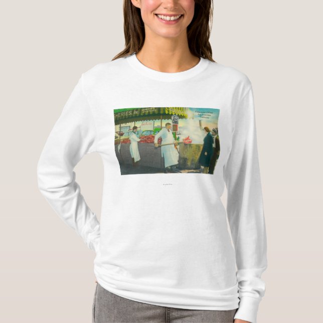 Beskåda av fiskare hamnplats, att få för krabbor tee shirt (Framsida)