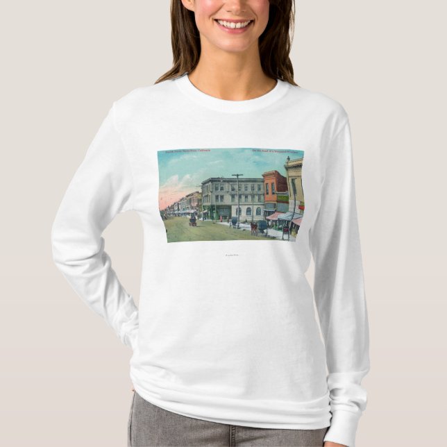 Beskåda av fjärde StreetSanta Rosa, CA T Shirt (Framsida)