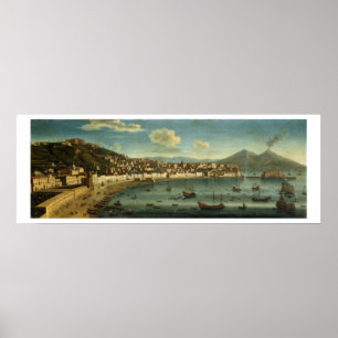 Beskåda av fjärden av Naples från fjärden av Poster