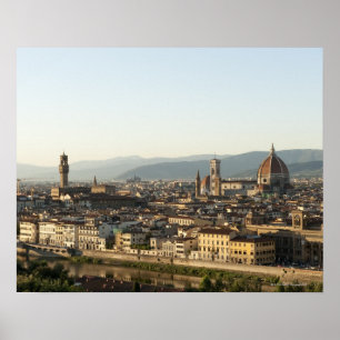 beskåda av florence med den Arno floden, duomoen, Poster