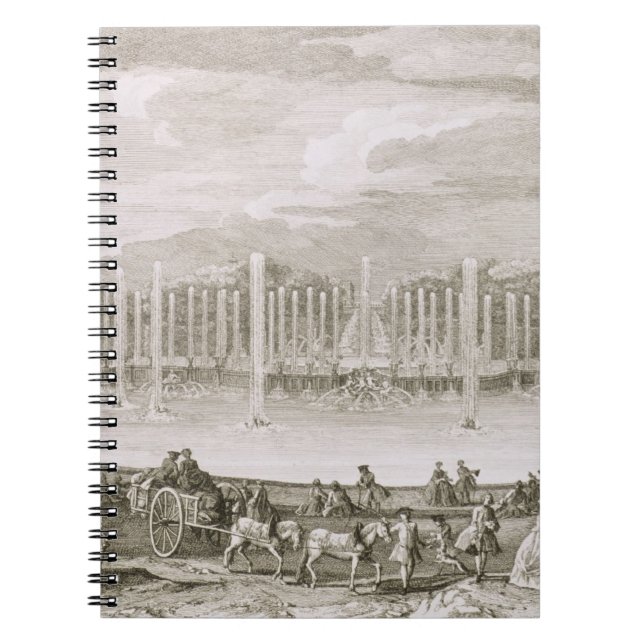 Beskåda av fontänen av Neptune, Versailles (engra Anteckningsbok (Framsidan)