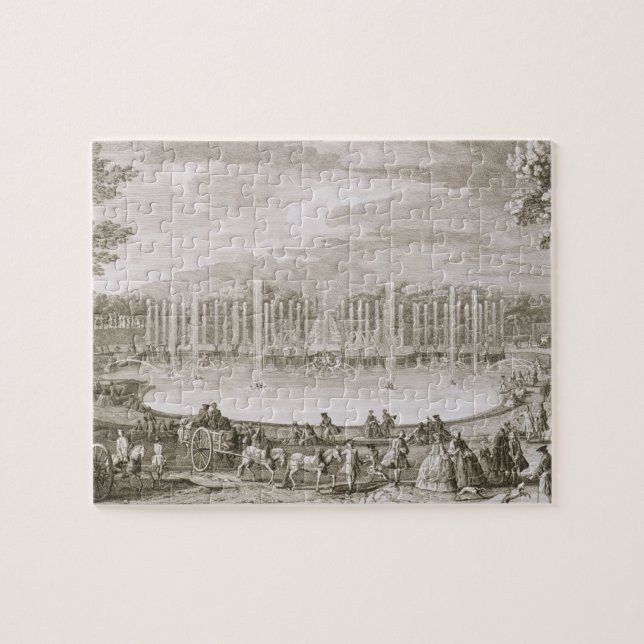 Beskåda av fontänen av Neptune, Versailles (engra Pussel (Horisontell)