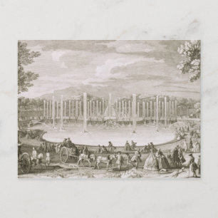 Beskåda av fontänen av Neptune, Versailles (engra Vykort