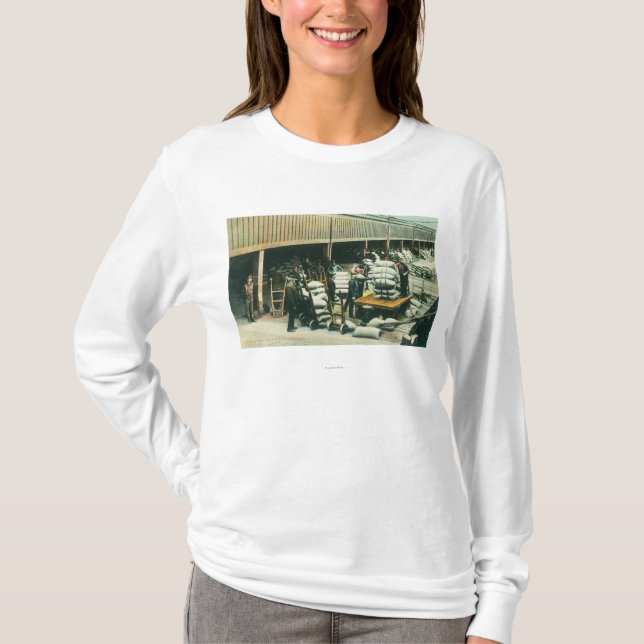 Beskåda av fraktgårdarbetare som sänder vete tee shirt (Framsida)