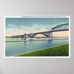 Beskåda av freden överbryggar över Niagara Rive Poster