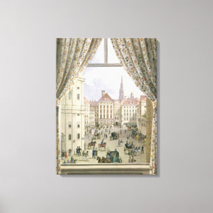 Beskåda av Freyungen, Wien, 1825 (gouachen på pa Canvastryck