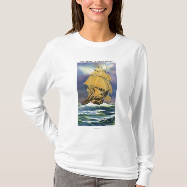 Beskåda av Frigatekonstitutionen, gammal Ironsides Tee (Framsida)