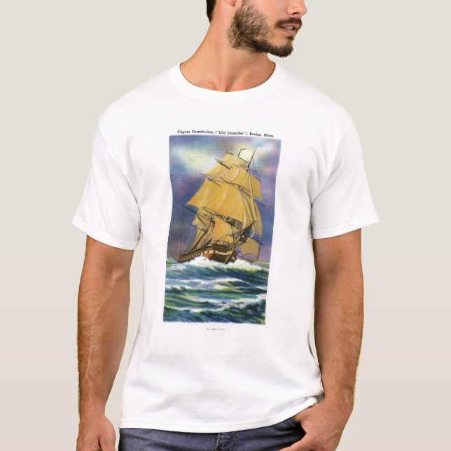 Beskåda av Frigatekonstitutionen, gammal Ironsides Tee (Framsida)