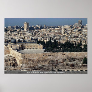 Beskåda av gammal stad från Mount of Olives, Poster