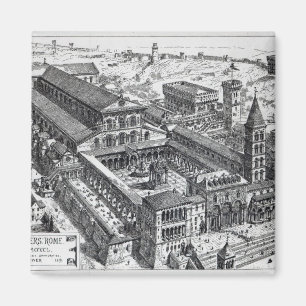 Beskåda av gammala St Peter, Rome, 1891 Magnet