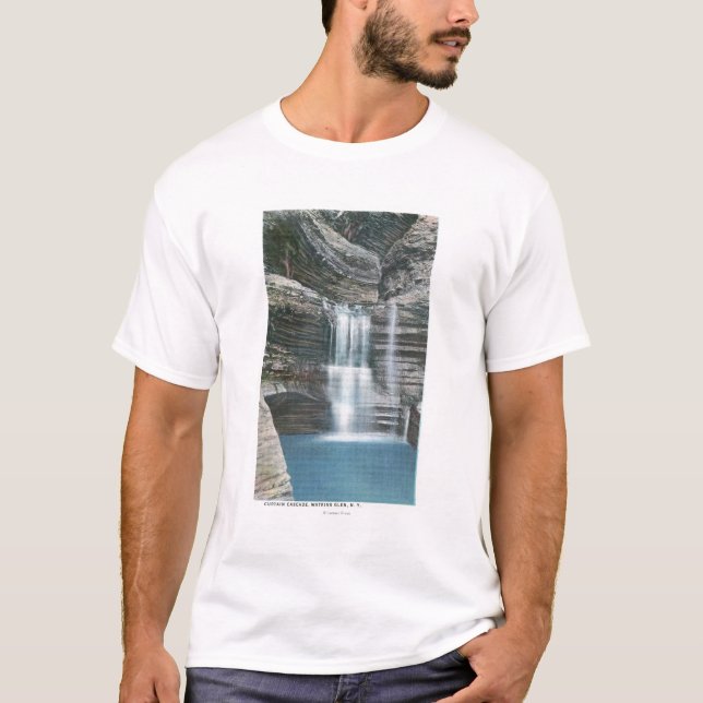 Beskåda av gardinkaskaden t shirt (Framsida)