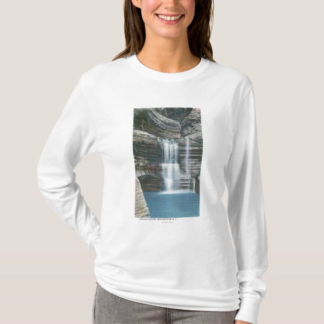 Beskåda av gardinkaskaden t shirt (Framsida)