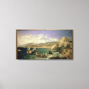 Beskåda av Genoa, 1854 (olja på kanfas) Canvastryck