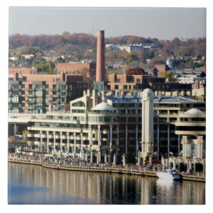 Beskåda av Georgetown och Strand-Washington DC Kakelplatta