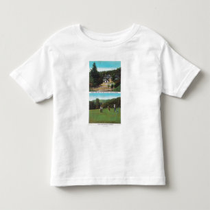 Beskåda av golfbanan, Croquetjordning, stugor T-shirt
