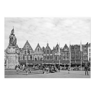 Beskåda av Groten Markt i Bruges Fototryck