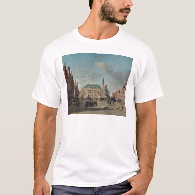 Beskåda av Groten Markt i Haarlem Tee Shirt (Framsida)
