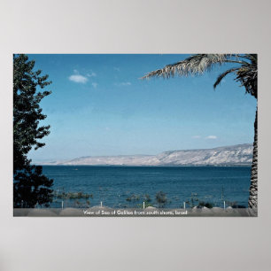 Beskåda av havet av Galilee från den södra kust Poster