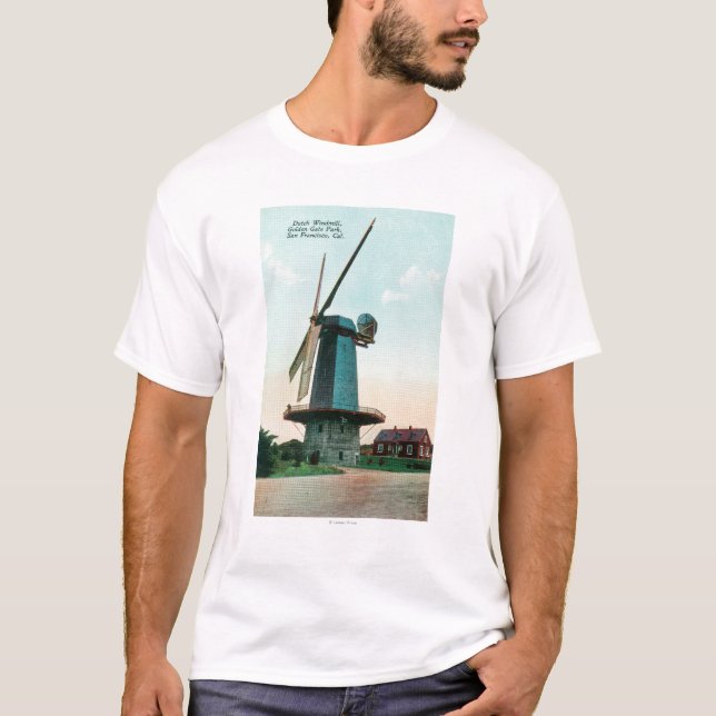 Beskåda av holländsk kvarn på Golden Gate Parket T Shirt (Framsida)
